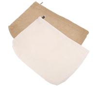 SAFIGLE 2 Stck. Teiliges Make Up Täschchen aus Cord und Canvas Kosmetiktasche mit Reißverschluss Milchweiß und Organizer für Kosmetik Schmuck und Reiseutensilien