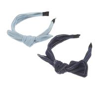 SAFIGLE 2 Stück-pack Breites Jeans Haarband Damen mit Schleife Rutschfestes Stirnband für Alltag Karneval und Festivals