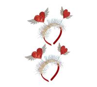 SAFIGLE 2 Stück Pack Herz Haarbänder Valentinstag Rotes Festival Stirnband für Damen Leichtes Party Haaraccessoire mit Herzform