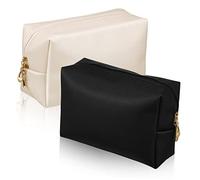 SAFIGLE 2 Stück Pu Kosmetiktasche Groß Wasserabweisend Reise Kulturbeutel Mit Reißverschluss Tragbar Für Toilettenartikel