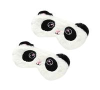 SAFIGLE 2 Stück Schlafmaske aus Plüsch Süße Panda Augenbinde Atmungsaktive und Lichtundurchlässige Augenabdeckung für Zuhause Reisen und Büro Geschenkidee für Familie