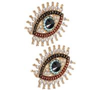 SAFIGLE 2stücke Damen Brosche mit Bösem Auge Motiv aus Legierung und Strasssteinen Leichter und Vielseitiger Anstecker für Hochzeit und Schal im Vintage Stil mit Schutzsymbol