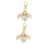 SAFIGLE 2stücke Retro Eule Form Taschen Uhr Kreative Pocket Watch Für Schlüsselanhänger Kettenuhr Für Damen Und Für Familie Und