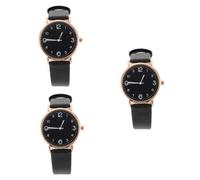 SAFIGLE 3 STK Anschauen Modische Armbänder Für Frauen Herrenuhr Chronographenuhr Herren Automatikuhr Digitaluhr Für Frauen Freizeituhren Für Herren Mädchenuhren Automatikuhren Black Leder