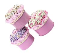 SAFIGLE 3 Stück Praktische Nadel Aufbewahrungsbox mit Stecknadelhalter Deckel Stoffnadeln Organizer für Nähen DIY Handarbeit Zuhause Rosa Lila Braun