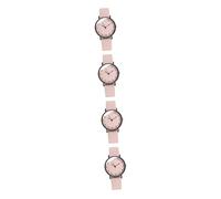 SAFIGLE 4 Stück Damen quarzuhr analoge Uhr Armreif einfache Uhr edelstahlschale damenarmbanduhren tischband einhandzwinge leichte Armbanduhr weibliche Uhrenverzierung Rostfreier Stahl Rosa