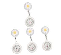 SAFIGLE 4 Stück Krankenschwester Taschenuhr Krankenschwester Armbanduhr Anstecknadel Mädchen Abzeichen Krankenschwester Uhr Einziehbare Hängende Reversuhr Hängende Revers