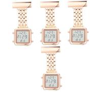 SAFIGLE 4 Stück Schwesterntisch hängende Uhr Pflegeuhr Herrenanhänger Clip- Krankenschwester Nurse Watch Schwesternen für Damen dekorative Krankenschwester Legierung Rose Gold