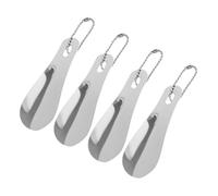 SAFIGLE 4 Stück Teiliges Kompakter Robuster Schuhlöffel aus Edelstahl mit Schlüsselanhänger als Reise schuhanzieher für Senioren Rutschfester Griff und Praktische Handhabung Beim