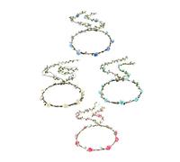 SAFIGLE 4stücke Blumenkranz für Frauen und Mädchen Blumenhaarband Haarschmuck für Hochzeit Party Festival Verstellbarer Haarreif Handgefertigt Vielseitig Einsetzbar für Fotoshootings und R