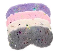 SAFIGLE 4stücke Schlafmaske Aus Plüsch Tragbare Augenmaske Zum Schlafen Leichte Augenmasken Plüschaugenabdeckungen Augenschutzabdeckungen Für Bequeme Schlafmaske