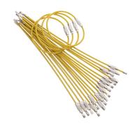 SAFIGLE 50 Stück Drahtseil Schlüsselringe aus Stahl mit Pvc beschichtung Stabile Kabelschlaufen für Gepäckanhänger Schlüsselanhänger und Küchenutensilien Rostfrei Goldfarben Langlebig und