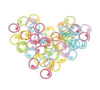 SAFIGLE 50 Stück Metall Strick und Häkel Maschenmarkierer Spiralring Abnehmbar Mehrfarbige Strickringe für Präzises Handarbeiten und Rundstrickprojekte