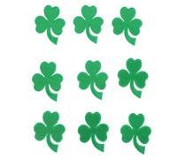 SAFIGLE 9 Stück Gestickte Kleeblatt Aufnäher in Grün zum Aufbügeln Dekorative Stoff Patches für Kleidung Selbstgemacht Bekleidungsapplikationen und St Patrick's Day Zubehör
