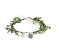 SAFIGLE Blumenkranz Haarband Damen Vintage mit Kristallen Handgefertigtes Boho Stirnband Braut Blumenstirnband für Hochzeit und Party