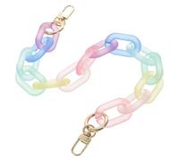 SAFIGLE Bunter Acryl Ersatz Schultergurt 40cm Umweltfreundliche Taschenkette mit Karabiner Belastbarer Regenbogenfarben Trageriemen für Handtaschen Zubehör