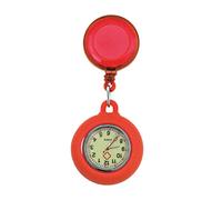 SAFIGLE Einziehbare Krankenschwesteruhr Taschenuhr Mit Leuchtendem Zifferblatt Quarzuhr Mit Clip Rotes Gehäuse Praktische Pflegeuhr Für Medizinisches Personal