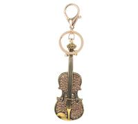 SAFIGLE Geigen-Schlüsselanhänger Mit Glitzer-Strass 6.22In Vintage Zinklegierung Musik Schlüsselanhänger Für Damen Stilvolle Taschen- Und Dekorationsanhänger