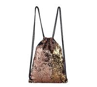 SAFIGLE Glitzernder Pailletten Kordelzug Rucksack Damen Leichter Sportbeutel Aus Stoff Modische Tanztasche Und Outdoor Strandtasche Für Reisen Und Alltag