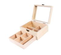 SAFIGLE Handgefertigtes zur Aufbewahrung mit Doppelspiegel Holz Schmuckkästchen Leichter und Stabiler Schmuckkasten Organizer für Kinder