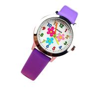 SAFIGLE Kinderuhr mit Blumenmuster Kreative Quarzuhr mit Langlebigem Material Präzisem Quarzwerk Angenehmem Armband Schönes Geburtstagsgeschenk für Schüler und Kleinkinder