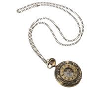 SAFIGLE Retro Taschenuhr mit Zahnradmuster, Goldfarben, Groß