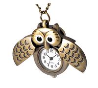 SAFIGLE Vintage Taschenuhr Eule mit Flügeln und Halbmond Dekorative Retro Taschenuhr aus Legierung und Kunststoff Geschenkidee für Freunde