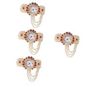 SAFIGLE Zierliche Armbanduhr 4pcs Armbanduhr Damen Rot Attraktive Freizeit en Fitness Krankenschwester Armband Elegantes Design Damen Für Frauen Legierung