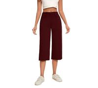 SAFORT Caprihose Damen Weites Bein 3/4 Hose Sommer Leichte 7/8 mit Taschen Weithose Culotte für Fitness Workout Training Freizeit, S-XXL