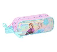 Safta Frozen Cool Days - Doppelmäppchen für Kinder, ideal für Kinder im Schulalter, bequem und vielseitig, Qualität und Widerstandsfähigkeit, 21 x 6 x 8 cm, Violett/Himmelblau, Violett/Himmelblau,