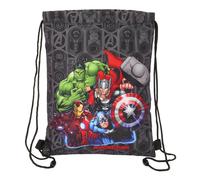 Avengers Ventta Kinder-Rucksack, flach, ideal für Kinder verschiedener Altersgruppen, bequem und vielseitig, Qualität und Widerstandsfähigkeit, 26 x 34 cm, Schwarz, M, Casual