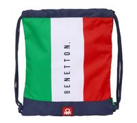 Safta BENETTON FLAG Rucksack, flach, groß, ideal für Kinder verschiedener Altersgruppen, bequem und vielseitig, Qualität und Widerstandsfähigkeit, 35 x 40 cm, marineblau, M, Casual