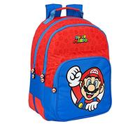 Safta -612108773 Bros Doppelter Rucksack, Super Mario 32 x 42 x 15 cm, mehrfarbig, Standard (612108773), bunt, Estándar