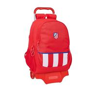 safta ATLÉTICO DE MADRID Schulrucksack mit Trolley, ideal für Kinder verschiedener Altersgruppen, bequem und vielseitig, Qualität und Widerstandsfähigkeit, 33 x 15 x 43 cm, Rot, rot, Estándar, Casual