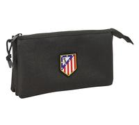 Safta ATLÉTICO DE MADRID TEEN Federmäppchen für Kinder, ideal für Kinder im Schulalter, bequem und vielseitig, Qualität und Widerstandsfähigkeit, 22 x 3 x 12 cm, Schwarz, M, Casual