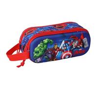 safta Avengers 3D-Doppelmäppchen, für Kinder, ideal für Kinder im Schulalter, bequem und vielseitig, Qualität und Widerstandsfähigkeit, 21 x 6 x 8 cm, Dunkelblau/Rot, M, Casual