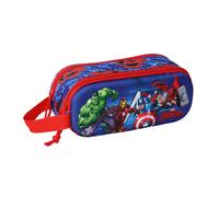 Safta Doppelmäppchen Avengers 3D – für Kinder, 21 x 6 x 8 cm, Dunkelblau/Rot, M