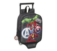 Safta Avengers - Kindergartenrucksack mit Trolley, ideal für Kinder verschiedener Altersgruppen, bequem und vielseitig, Qualität und Widerstandsfähigkeit, 22 x 10 x 27 cm, Schwarz, M, Casual