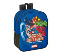 safta Avengers Kinderrucksack, Kinderrucksack, Schulrucksack, anpassbar an Kinderwagen, ideal für Kindergärten, bequem und vielseitig, Qualität und Widerstandsfähigkeit, 22 x 10 x 27 cm