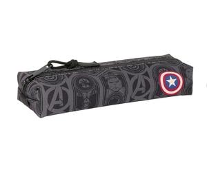 safta Avengers Ventta Federmäppchen, rechteckig, für Kinder, ideal für Kinder im Schulalter, bequem und vielseitig, Qualität und Widerstandsfähigkeit, 22 x 7 x 40 cm, Schwarz, M, Casual