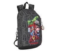 safta Avengers Ventta Mini-Rucksack für den täglichen Gebrauch, ideal für Kinder verschiedener Altersgruppen, bequem und vielseitig, Qualität und Widerstandsfähigkeit, 22 x 10 x 39 cm, Schwarz, M,