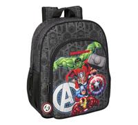 Safta Avengers Ventta Schulrucksack für Kinder, anpassbar an den Kinderwagen, ideal für Kinder im Schulalter, bequem und vielseitig, Qualität und Widerstandsfähigkeit, 32 x 12 x 38 cm, Schwarz, M,
