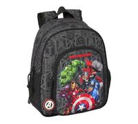 safta Avengers Ventta Schulrucksack für Kinder, ideal für Kinder verschiedener Altersgruppen, bequem und vielseitig, Qualität und Widerstandsfähigkeit, 27 x 10 x 33 cm, Schwarz, M, Casual