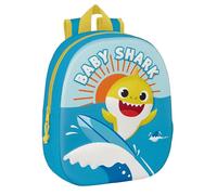 Safta Baby Shark Schulrucksack mit 3D-Design, anpassbar an den Wagen, ideal für Kinder verschiedener Altersgruppen, bequem und vielseitig, Qualität und Widerstandsfähigkeit, 27 x 10 x 33 cm, Blau