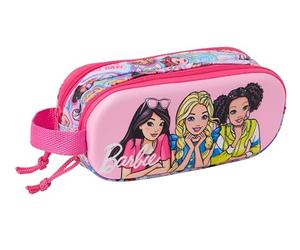 safta Barbie 3D Doppelmäppchen, 3D-Federmäppchen, für Kinder, ideal für Kinder im Schulalter, bequem und vielseitig, Qualität und Widerstandsfähigkeit, 21 x 6 x 8 cm, Rosa, M, Casual