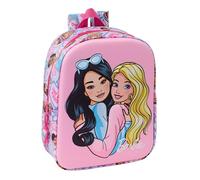 Safta Barbie 3D Kindergartenrucksack 3D, anpassbar an den Wagen, einfache Reinigung, ideal für Kinder verschiedener Altersgruppen, bequem und vielseitig, Qualität und Widerstandsfähigkeit, 22 x 10 x