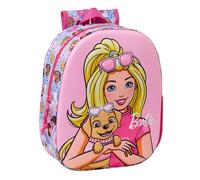 Safta Schulrucksack Barbie – 3D-Design, anpassbar an den Wagen, 27x10x33 cm, Rosa M