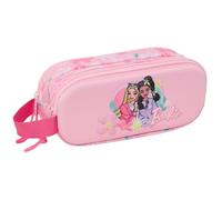 Barbie Doppelmäppchen, 3D-Federmäppchen, für Kinder, ideal für Kinder im Schulalter, bequem und vielseitig, Qualität und Widerstandsfähigkeit, 21 x 6 x 8 cm