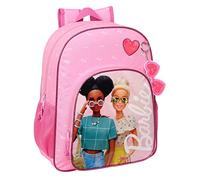 Safta Barbie Girl Schulrucksack für Kinder, anpassbar an den Wagen, ideal für Kinder von 5 bis 14 Jahren, bequem und vielseitig, Qualität und Widerstandsfähigkeit, 32 x 12 x 38 cm, Rosa