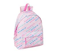 safta BARBIE LOGOMANIA Tagesrucksack für Kinder, Qualität und maximale Festigkeit, bequem und vielseitig, 33 x 15 x 42 cm, Altrosa, Pink, Estándar, Casual